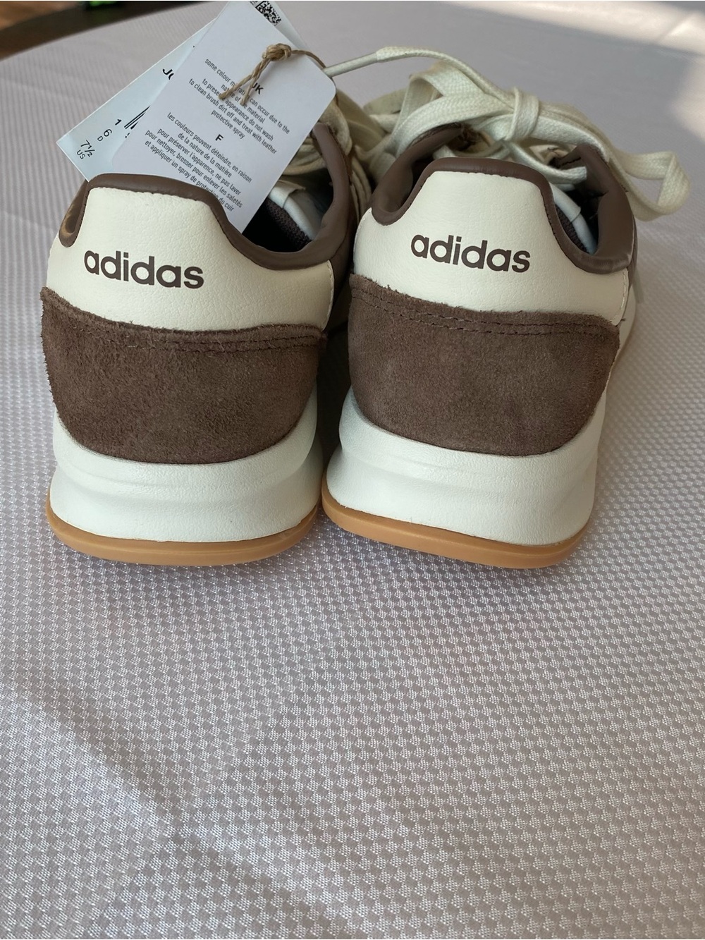adidas Men’s Brown & White Cloudfoam Casual Sneakers - Picture 5 of 12